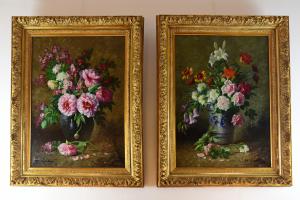 Carlier - Paar Blumenbilder